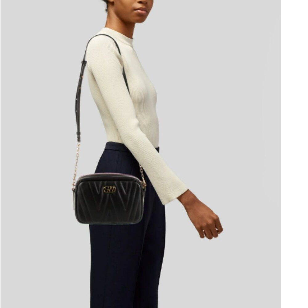 Used Stuart Weitzman The Reana Quilted Leather Crossbody With Dust Bag